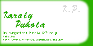 karoly puhola business card